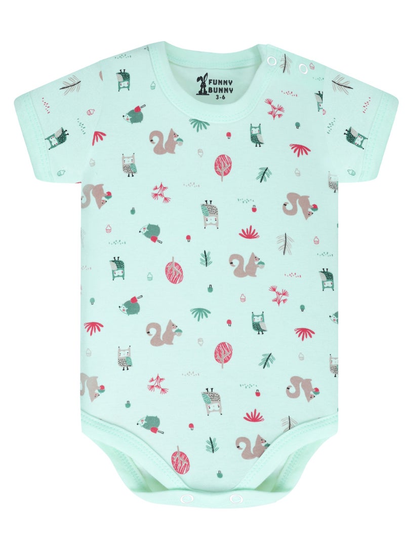 Half Sleeves Boys Printed Onesies (Snap Closure) Bundle Of 3 Onesies