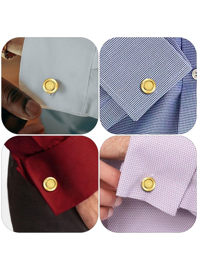 هاوسن أزرار أكمام AZ للرجال والنساء، أزرار أكمام ذهبية اللون منقوشة بحروف أولية للقميص الفرنسي، هدية للارتداء العادي والعملي - مقاس M - Image 4