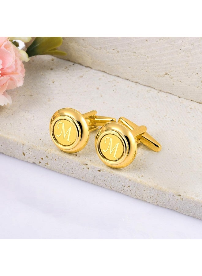 هاوسن أزرار أكمام AZ للرجال والنساء، أزرار أكمام ذهبية اللون منقوشة بحروف أولية للقميص الفرنسي، هدية للارتداء العادي والعملي - مقاس M - Image 3