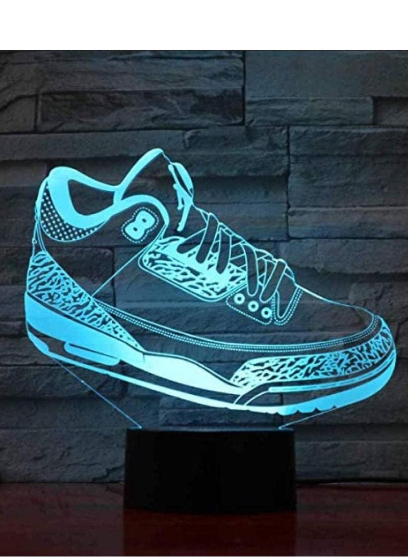 althiqahkey Multicolour Night Lamp Children's Gifts 3D Sneakers Lights LED Sneakers Light Children's Luminous Shoes Toys Boys And Girls 16 Color with Remote - Image 1
