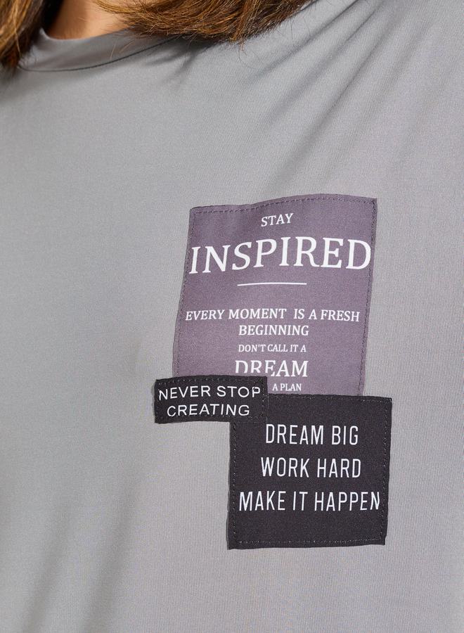 Styli Oversized Patch Label Inspired T-Shirt with Dropped Shoulder - Image 5