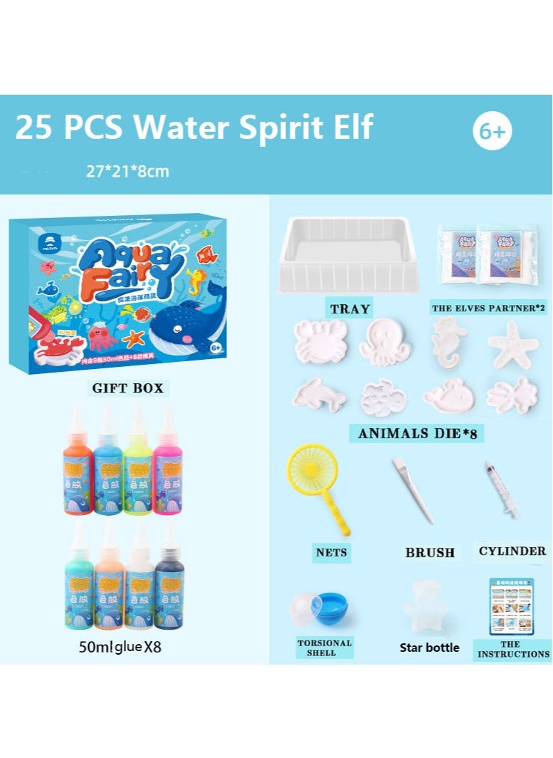 MissTiara - MR.Toys 25pcs Magic Water Beads Kid‘sToys, Water Spirit Elf, Magic DIY Gel Art Craft, Handmade Set, Water Painting Kit, Creative Activities for Girls and Boys - Image 1