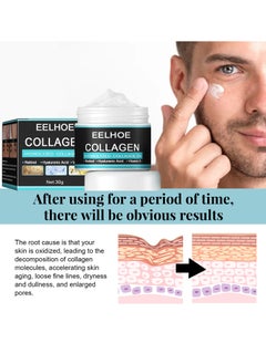 EELHOE Collagen Cream for Men, Men's Age Rewind Wrinkle Moisturizing Gel, Men's Anti Age Wrinkle Cream, Skin Firming and Tightening Lotion for Face (50g)  - Image 2