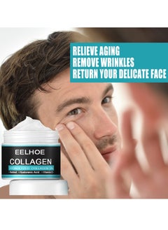 EELHOE Collagen Cream for Men, Men's Age Rewind Wrinkle Moisturizing Gel, Men's Anti Age Wrinkle Cream, Skin Firming and Tightening Lotion for Face (50g)  - Image 5