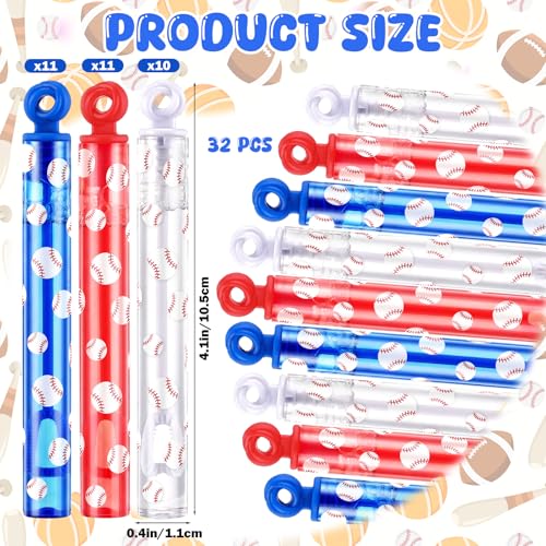 Rotatingpals 32 Pcs Baseball Bubble Wands Baseball Themed Party Favors for Adult Outdoor Summer Activity Birthday Gifts Carnival Goody Bag Stuffers Wedding Supplies - Image 5