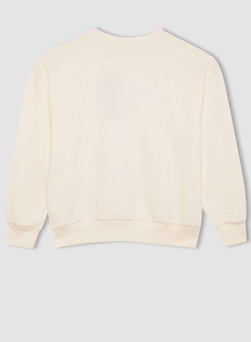 DeFacto Oversized Fit Crew Neck Bear Printed Sweatshirt  - Image 2