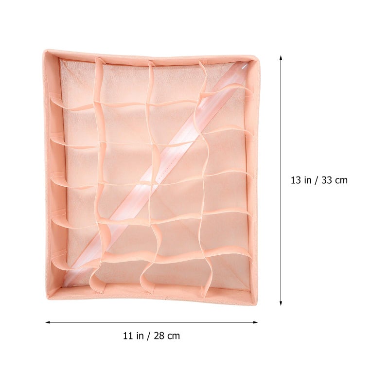 Underwear Storage Box Set 3pcs Pink Organizer With 6 7 20 Grids For Bedroom - Image 3