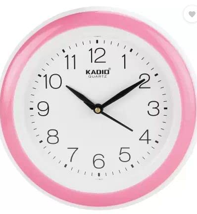 Kadio Analog 20 cm X 20 cm Wall Clock (Pink with Glass, Standard) - Image 1