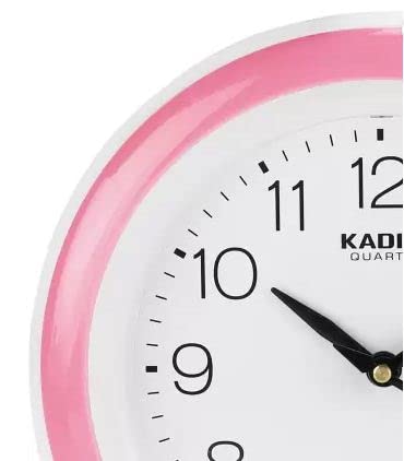Kadio Analog 20 cm X 20 cm Wall Clock (Pink with Glass, Standard) - Image 5