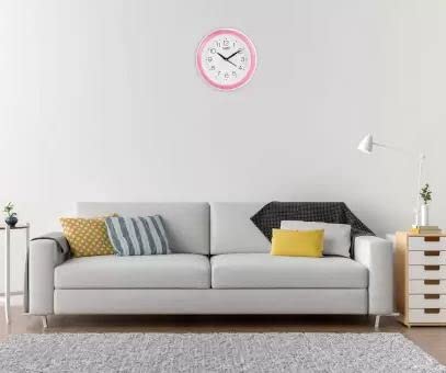 Kadio Analog 20 cm X 20 cm Wall Clock (Pink with Glass, Standard) - Image 4