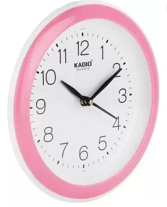 Kadio Analog 20 cm X 20 cm Wall Clock (Pink with Glass, Standard) - Image 3