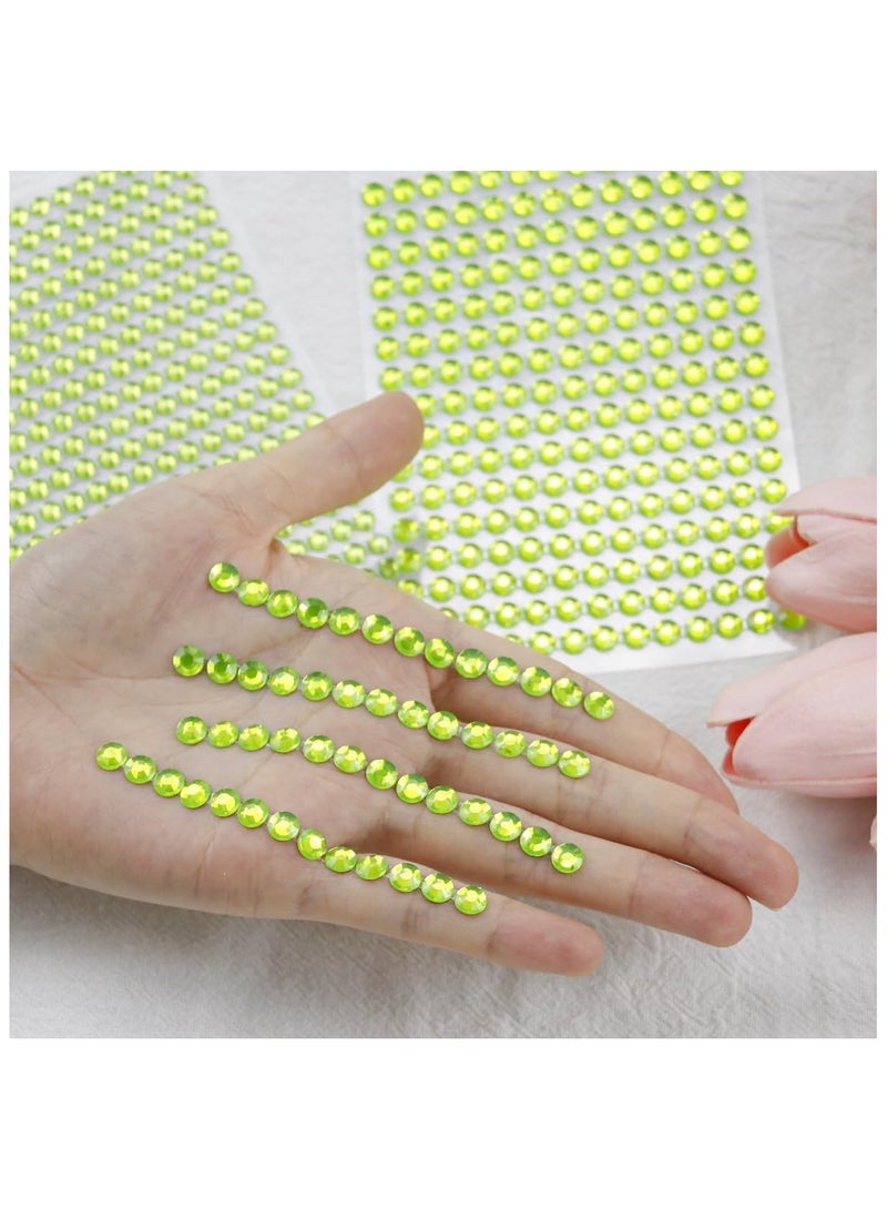 1799 Pcs 4 Sheets Rhinestone Stickers 3/4/5/6 mm Self Adhesive Rhinestones Gems for Face Eyes Makeup Hair Body - Image 4