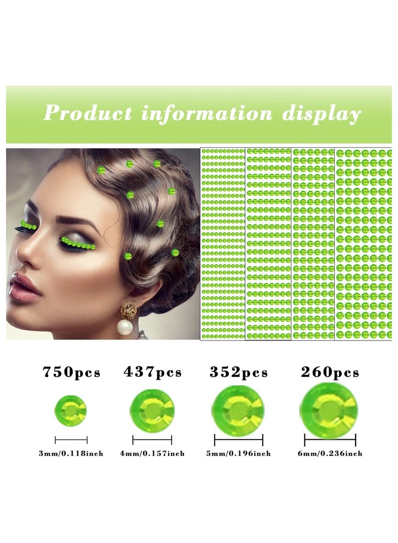 1799 Pcs 4 Sheets Rhinestone Stickers 3/4/5/6 mm Self Adhesive Rhinestones Gems for Face Eyes Makeup Hair Body - Image 3