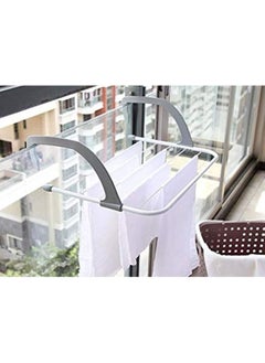 Multi Purpose Folding Drying Clothes Rack Balcony Window Towel Hanger, Grey, 36912-Na