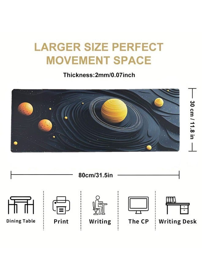 Outer Space Gaming Mouse Pad, Large Non-Slip Rubber Base Mousepad, Keyboard Mouse Mat, Desk Mat with Stitched Edges, 32x11.8inch for Big Mouse Pad,Office and Home Desk Protector Mat  - Image 5