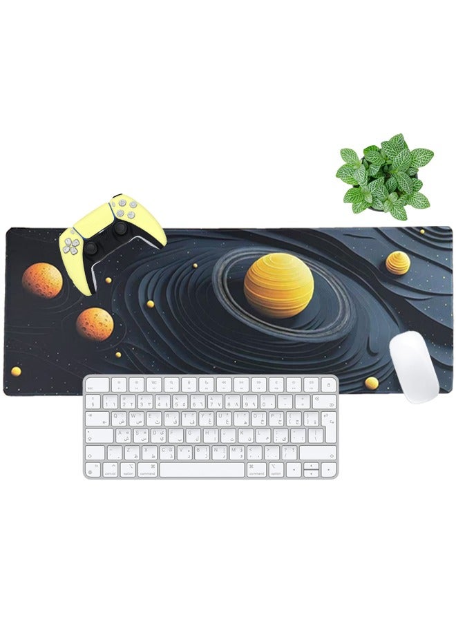 Outer Space Gaming Mouse Pad, Large Non-Slip Rubber Base Mousepad, Keyboard Mouse Mat, Desk Mat with Stitched Edges, 32x11.8inch for Big Mouse Pad,Office and Home Desk Protector Mat  - Image 2
