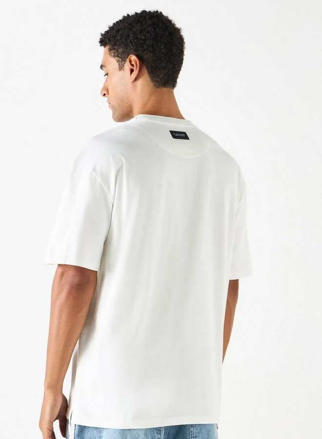 Lee Cooper Lee Cooper Embroidered Relaxed Fit T-shirt with Crew Neck