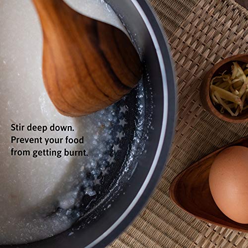 FAAY 13.5” Left-Handed Corner Wooden Spoon – Angled Teak Cooking Utensil for Left-Hand Use, Ergonomic Scraper & Stirring Spoon, Handcrafted Thai Teak, Safe for Nonstick Cookware - Image 5