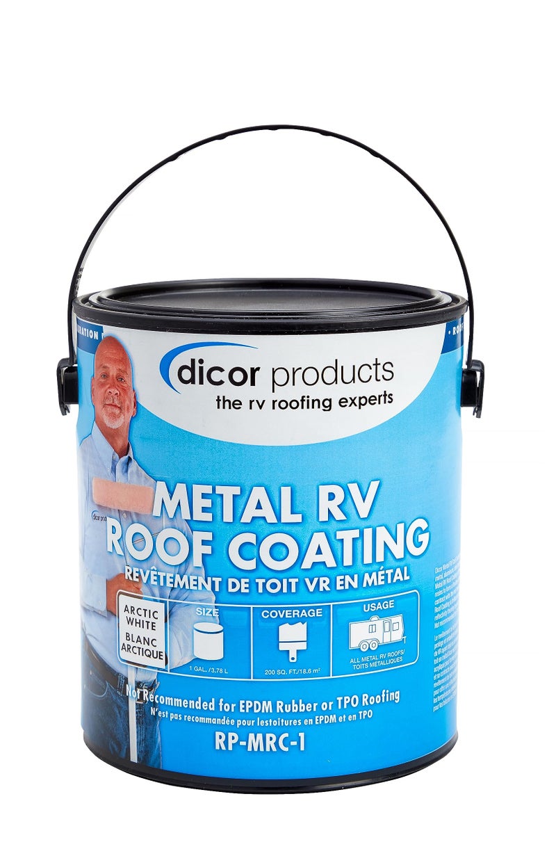 Dicor RPMRC1 Acrylic Elastomeric Coating for Metal RV Roofing White 1 Gallon