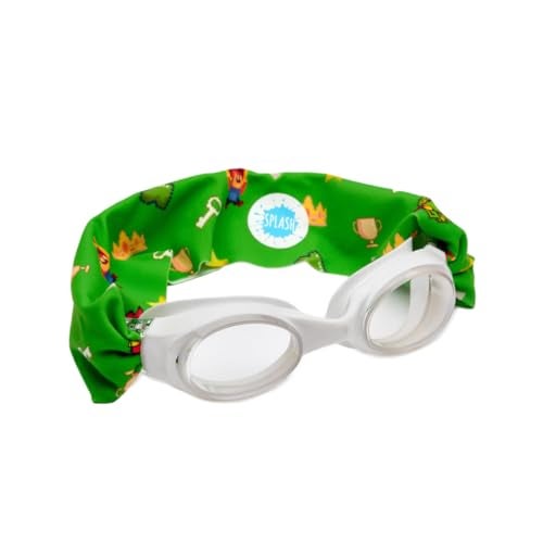 Splash Place KIDS SWIM GOGGLES with Fabric Strap | Tangle-Free Swimming Goggles for Kids (LEVEL UP) - Image 1