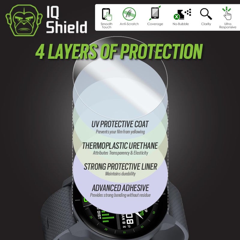 IQShield Screen Protector Compatible with Garmin Vivoactive 3 Music (6-Pack)(Full Coverage) Anti-Bubble Clear TPU Film - Image 2