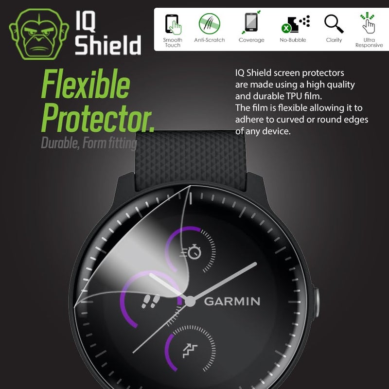 IQShield Screen Protector Compatible with Garmin Vivoactive 3 Music (6-Pack)(Full Coverage) Anti-Bubble Clear TPU Film - Image 3