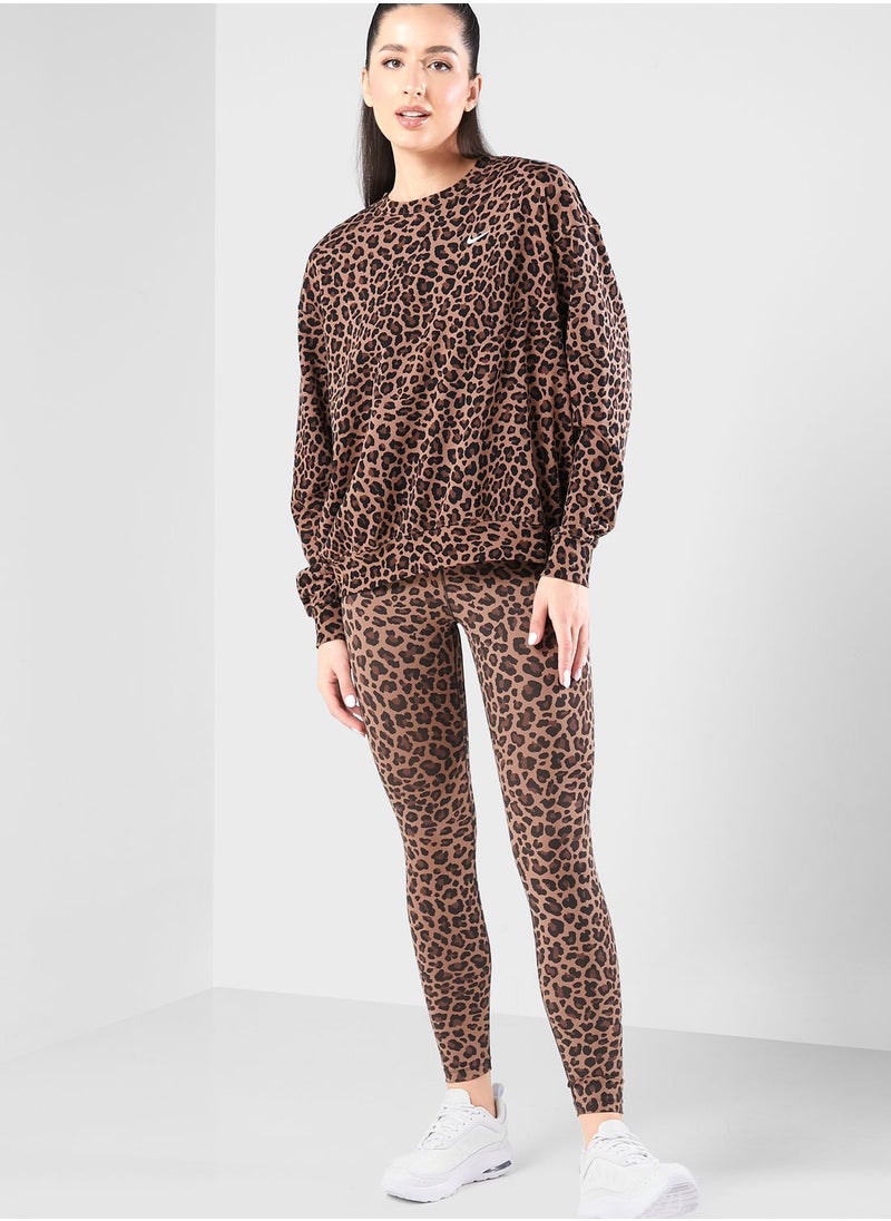 Nike - Dri-Fit Leopard Printed Sweatshirt - Image 1