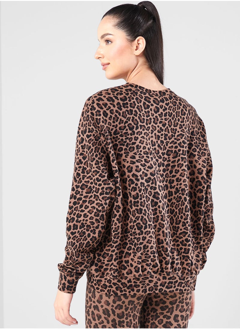 Nike - Dri-Fit Leopard Printed Sweatshirt - Image 1