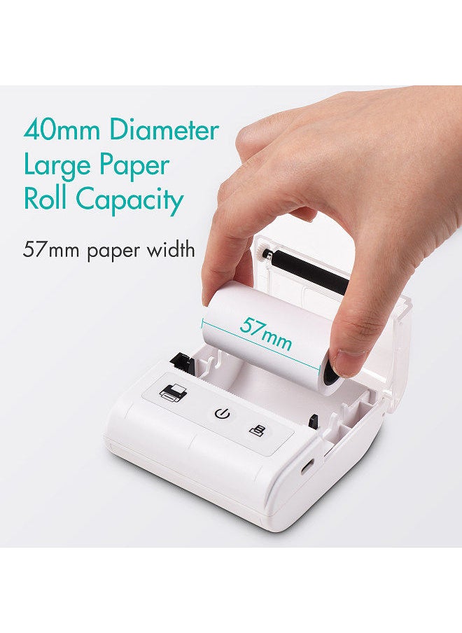 Generic - Portable Mini Thermal Receipt Printer USB & BT Connection 2 inches 57mm Wireless Printer High Speed with 1 Roll Paper Inside Compatible with iOS Android Windows for Restaurant Sales Retail Shop - Image 1