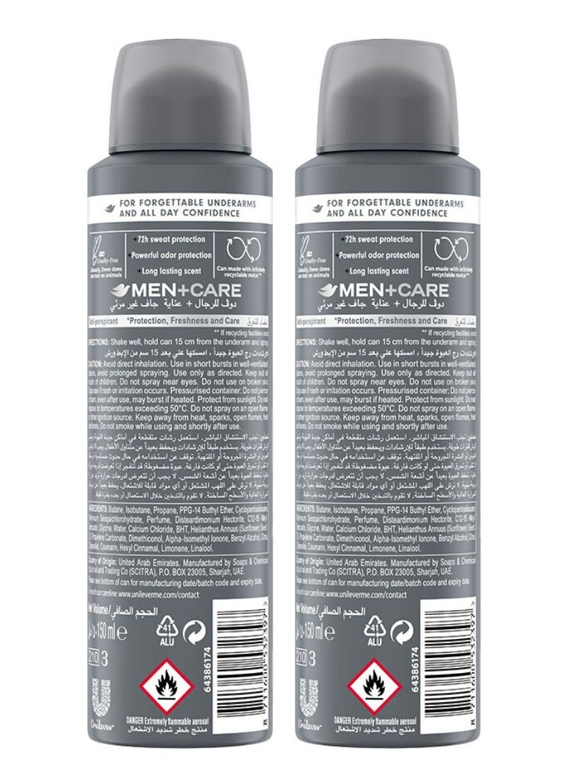 Dove Men+Care Antiperspirant Deodorant Spray Stain Defense Clean Scent - Image 2