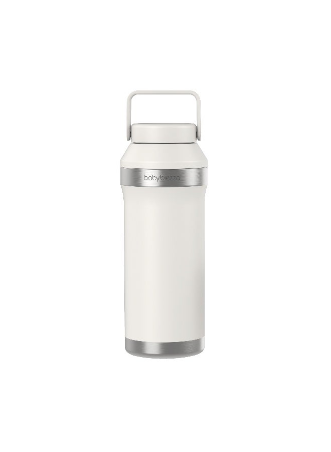 Baby Brezza All-Day Breastmilk Cooler 600ml - Keeps Breastmilk Cold For Up To 24 Hours. Double-Insulated Stainless Steel Thermos Holds Two 360° Ice Packs That Surround Two 300ml Milk Storage Bottles. Easy To Use. Carry Handle - Image 1