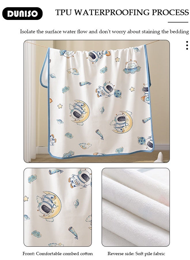 DUNISO وسادة سرير مائية للأطفال وسادات تسرب البول قابلة للغسل واقي مرتبة للأطفال وسادات تحتية قابلة لإعادة الاستخدام لتدريب الأطفال على استخدام المرحاض وسادة مائية للأطفال 80*100 سم - Image 4