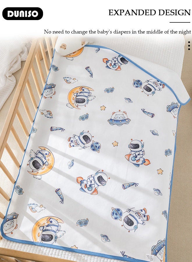 DUNISO وسادة سرير مائية للأطفال وسادات تسرب البول قابلة للغسل واقي مرتبة للأطفال وسادات تحتية قابلة لإعادة الاستخدام لتدريب الأطفال على استخدام المرحاض وسادة مائية للأطفال 80*100 سم - Image 5