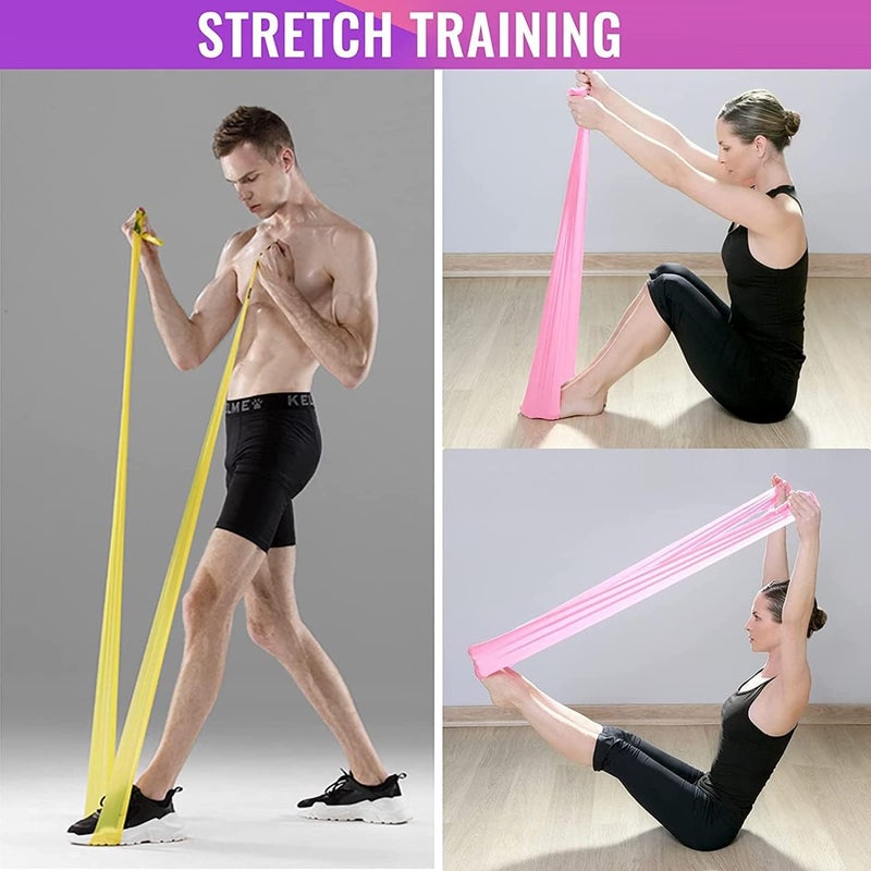 Cyber Latex Resistance Exercise Band 5Pcsexercise Bands For Physiotherapy, Strength Training & Fitness Workouts, Pilates, Stretching And Yoga Physical Therapy Fitness - Image 2