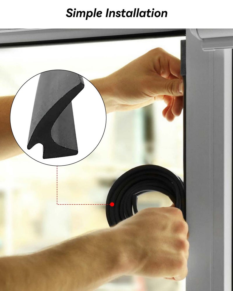 TIKSCIENCE RV Rubber Seal Strip 1/2'' x 1/4'' Fit for Boats Edge Weatherstrip Waterproof 40Ft Window Seal Trim - Image 2