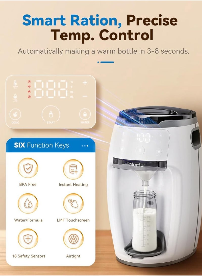 Nurtur - Advanced Smart Formula Milk Dispenser Machine Instant and Automatic Baby Milk Maker Smart touch Screen Patented Instant Heating Tech Suitable for Infants of all ages White - Image 1