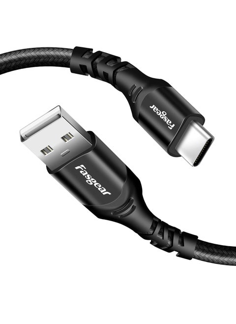 Usb C To Usb 2.0 Cable 1 Pack 6Ft Usb Type C Nylon Braided Usb C Fast Charging Cable Compatible With Samsung S9 S9 Note 9 Note 8 A70 A50 Oneplus 7 Pro 7 Redmi Note 7 Huawei P30 Lite Black
