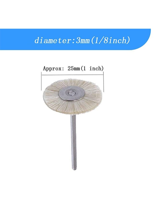 15 Pcs White Mini Wire Brush Wheel Nylon Bristle Polishing Wheel 3mm Shank for Dremel (T Shape) - Image 2
