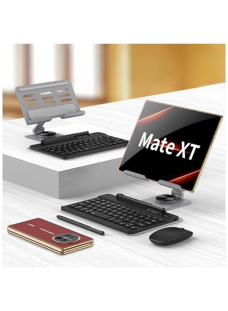 مجموعة مكتب محمول لهواوي مات XT أولتيمات 2024 مع لوحة مفاتيح بلوتوث قابلة للإزالة وحامل معدني متصل قابل للطي 360 درجة وفأرة لاسلكية وقلم - Image 1