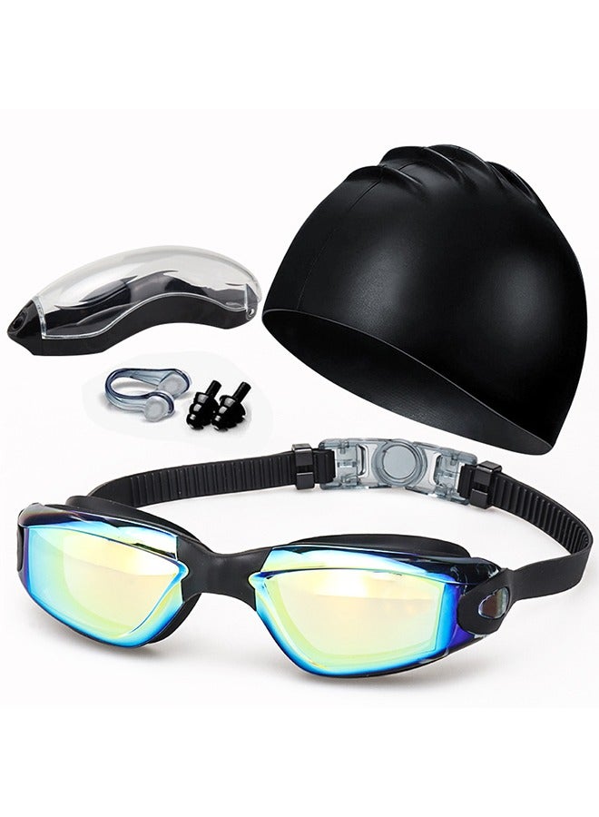 Sthxyfaith Premium Swimming Goggles with Silicone Cap, Nose Plugs & Ear Plugs for Men, Women & Teenagers, - Clear Vision, 180° Panoramic View, Polarized, Anti-Fog, UV Protection, Leak-Proof Eyewear - Image 1