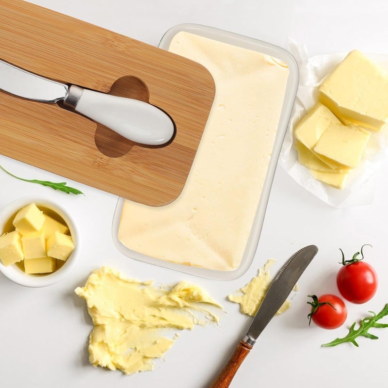 SMASOLO Wear-resistant Ceramic Butter Dish with Lid Black Reusable Household Butter Keeper for Countertop Fresh Keeping with Hammered Texture - Image 4
