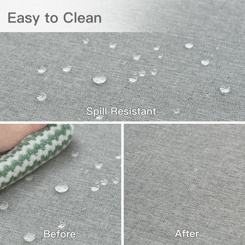maxmill Rectangle Linen Textured Tablecloth Waterproof Spillproof Wrinkle Free Washable Fabric Table Cloth Kitchen Dining Tabletop Decoration Table Cover for Holiday Party, 52 x 70 Inch, Light Grey - Image 5