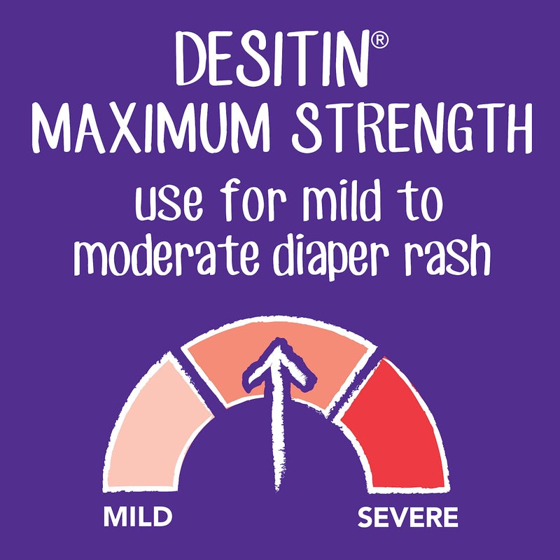 Desitin Maximum Strength Baby Diaper Rash Cream, 40% Zinc Oxide for Treatment, Relief & Prevention, Hypoallergenic, Phthalate- & Paraben-Free Paste, Protects Skin for 12 Hours, 4.8 oz - Image 3
