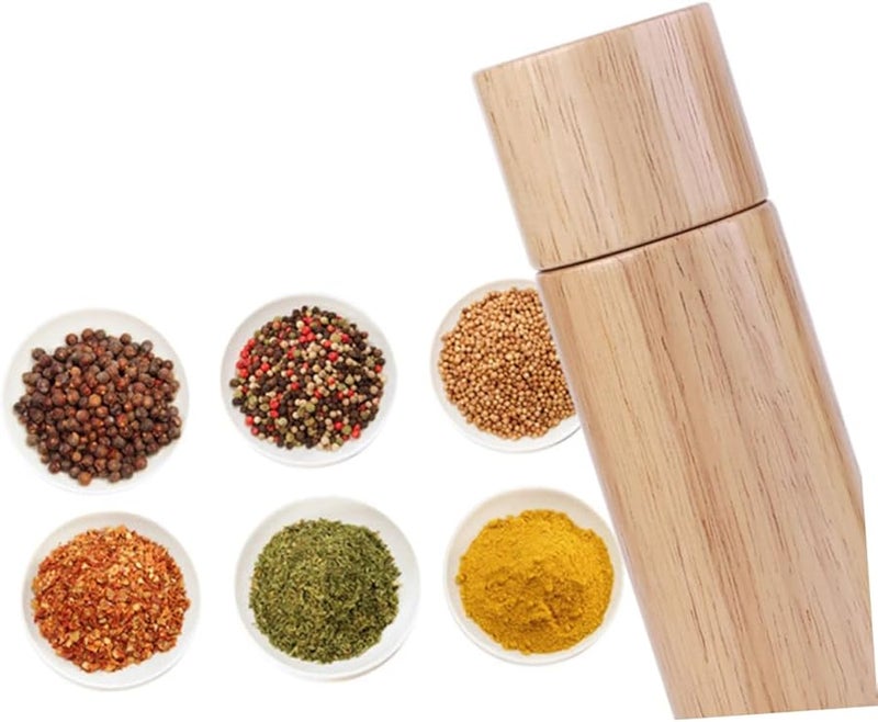 مطحنة فلفل يدوية خشبية قابلة لإعادة التعبئة، زجاجة توابل للمطبخ - Image 5