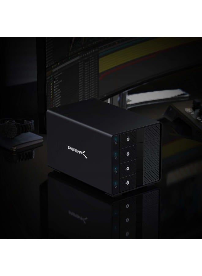SABRENT محطة إرساء بدون صينية لأقراص SATA بحجم 3.5 بوصة من Sabrent USB 3.2 4-Bay (DS-SC4B) - Image 5