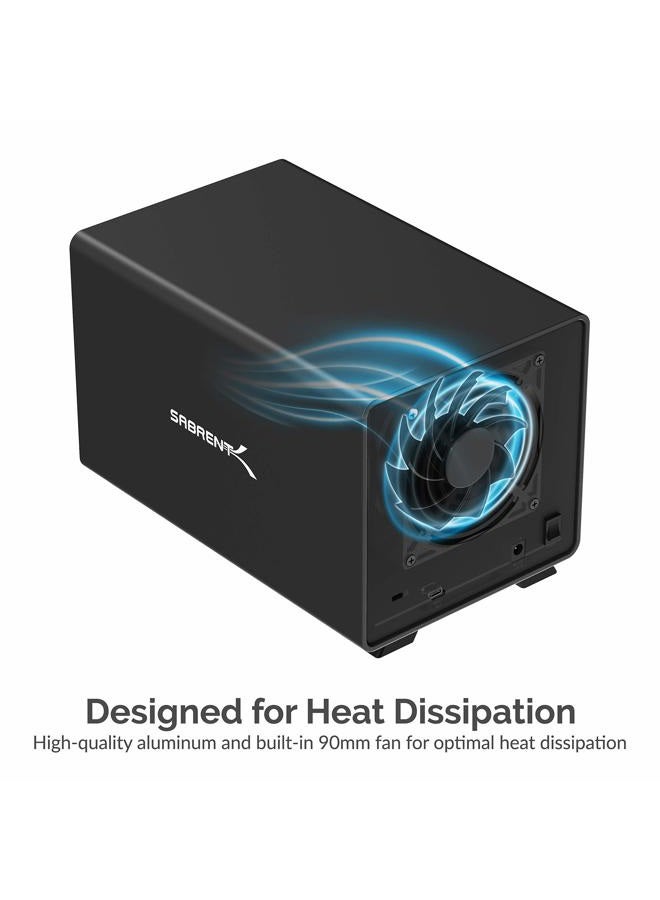 SABRENT محطة إرساء بدون صينية لأقراص SATA بحجم 3.5 بوصة من Sabrent USB 3.2 4-Bay (DS-SC4B) - Image 3