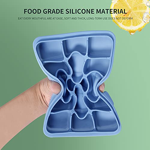 Tvmania Ice Cube Trays Set of 2, Easy Release 15 Flexible Silicone Ice Cube Molds with Removable Lid Reusable Freezer Ice Trays Stackable for Whiskey, Baby Food, BPA Free (BLUE) - Image 5