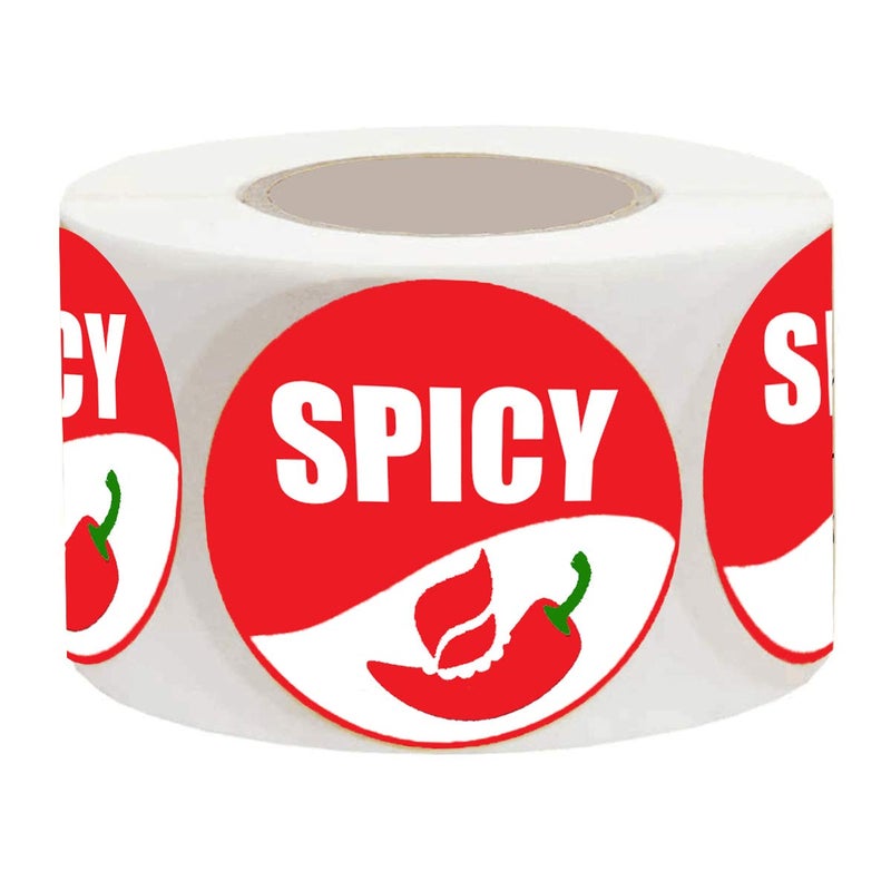 Remarkable Spicy Stickers, 1.5 Inch Grocery Store Food Warning Spicy Labels Adhesive Stickers 500 Pcs - Image 1