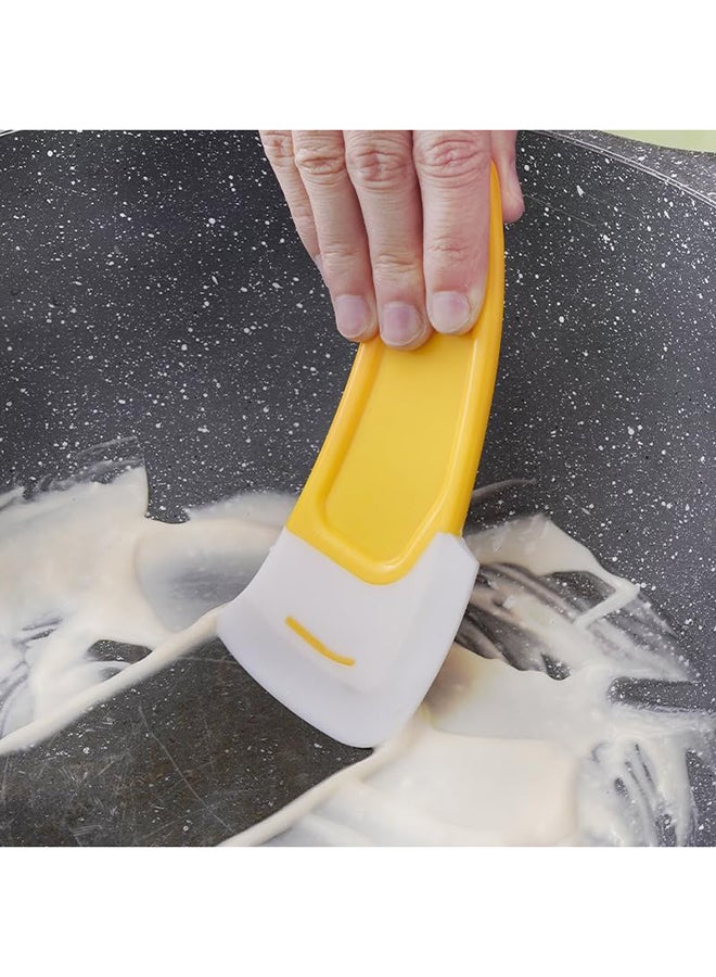 Silicone Pan Scraper Dish Cleaning Spatula Pan And Bowl Scraper Set Bowl Scraper Dish Scraper Non Stick Kitchen Scraper Pan Rubber Cleaning Spatula Pot Cleaning Tool Set Of 5 - Image 3
