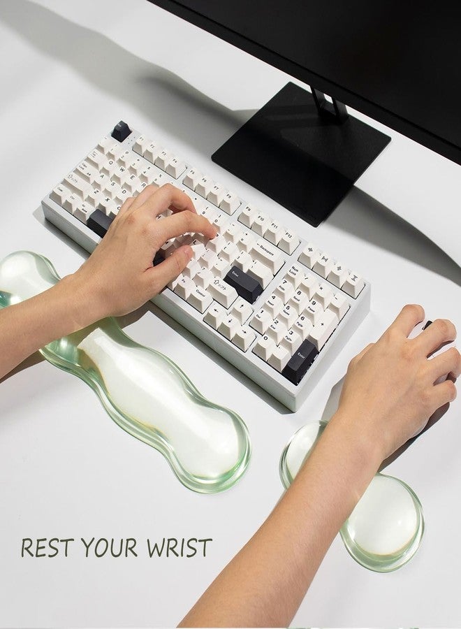 Sumgsn Silicone Gel Keyboard and Mouse Wrist Rest Set, Green Cool Soft Ergonomic Wrist Rest, Relax Your Wrist, for Laptop Computer Office & Home (Green) - Image 2